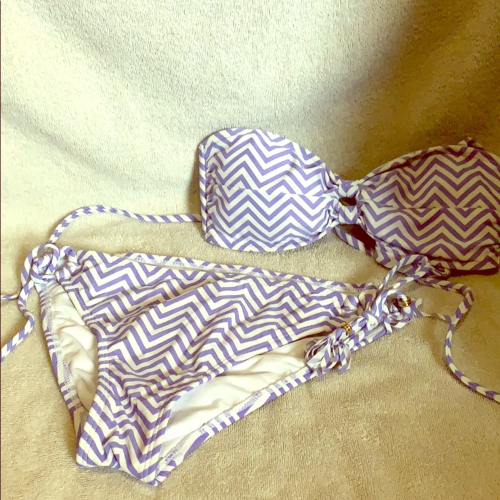 Swimsuit. Purple Cheverons